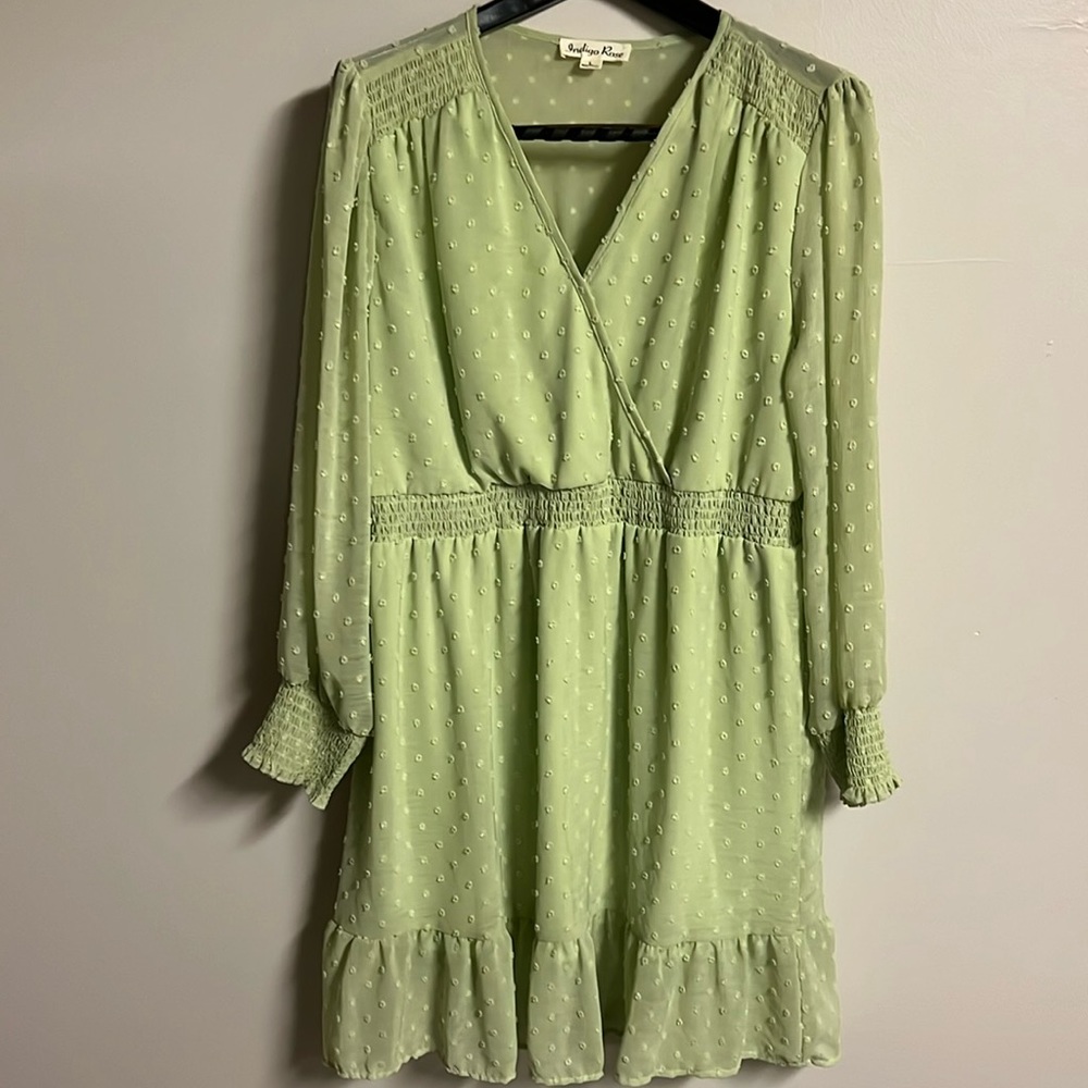 Textured Green Spring dress